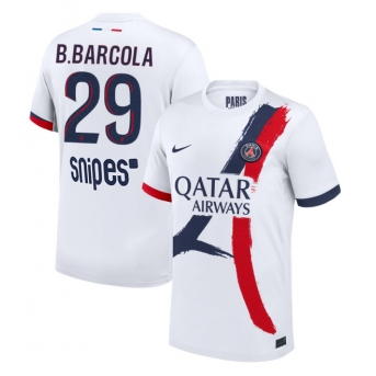 Billige Fotballdrakt Paris Saint-Germain Bradley Barcola #29 Replika Bortedrakt 2025-26 Kortermet